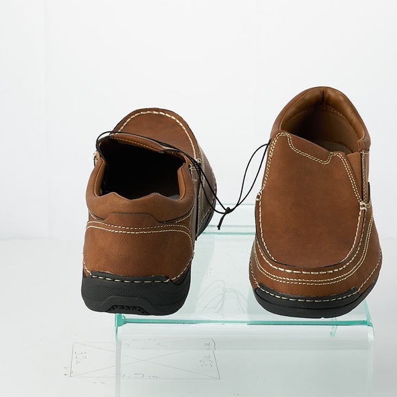 Izod Charlie Dark Tan Memory Foam Slip On Shoe New - Picture 7 of 8